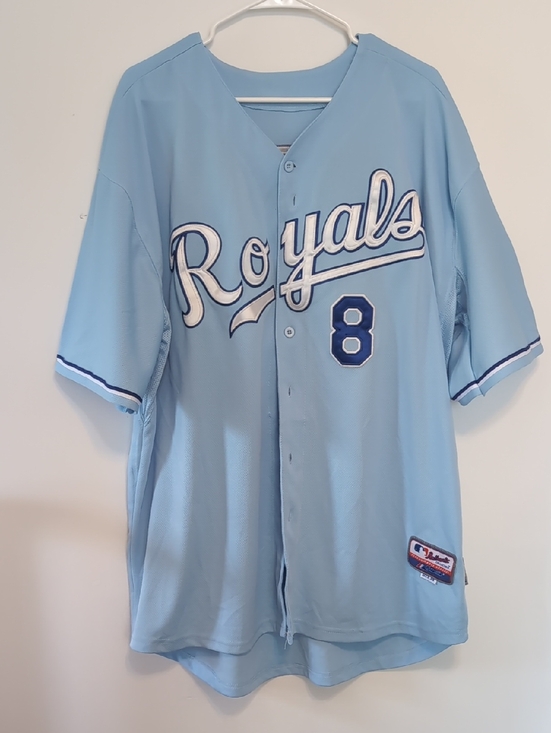 Majestic Other - Kansas City Royals Mike Moustakas Light Blue Jersey Cool Base Size 56